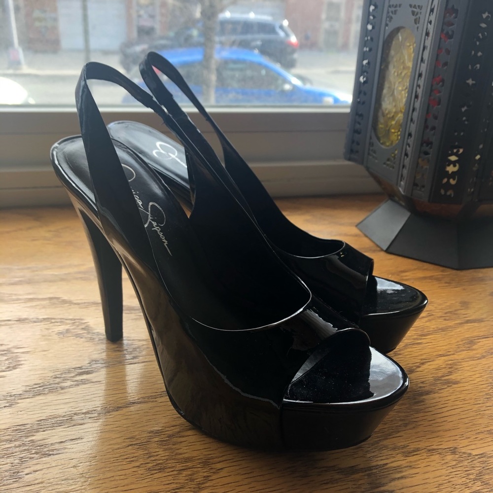 Jessica Simpson black heel pumps - like new